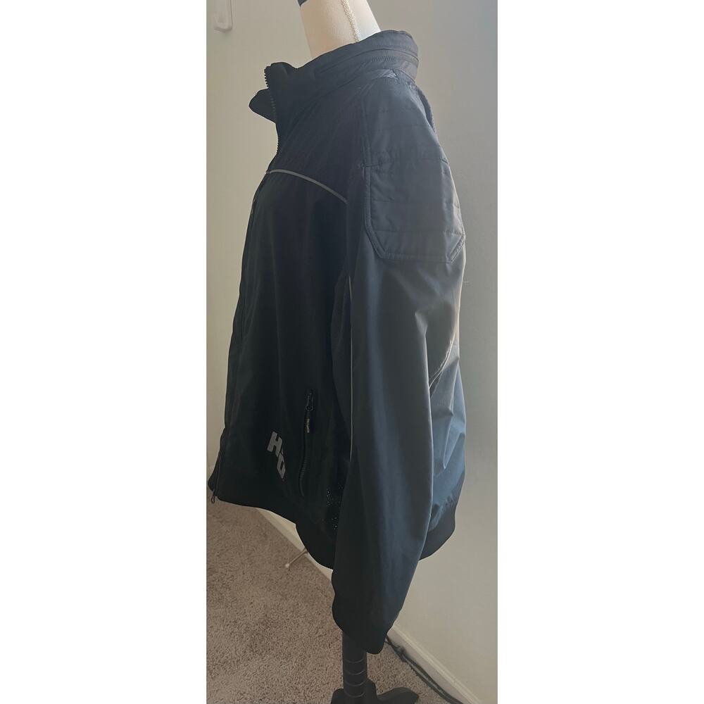Harley Davidson Black Dust Rider Biker 2-way Zip Hidden Hood Jacket Coat 2XLโ - Picture 2 of 15